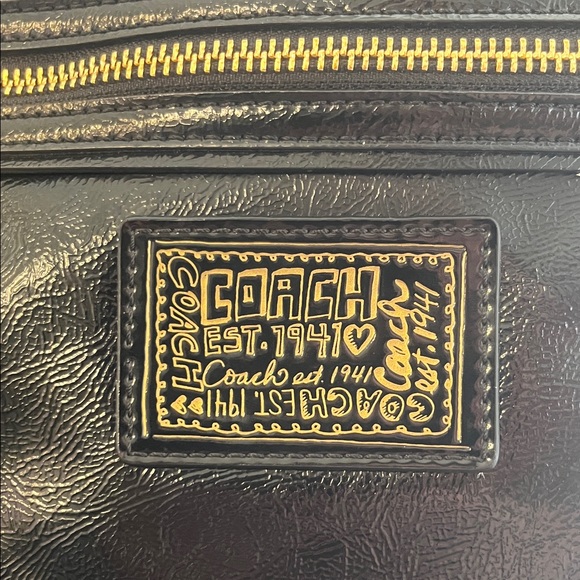 COACH Poppy Daisy Liquid Glass Hobo Patent Shoulder Bag EUC No. G1269-F20108 - Picture 4 of 15